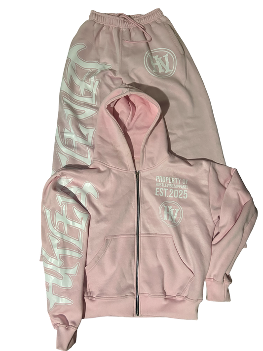 Hustle Vibez Winter Set – Pink / White