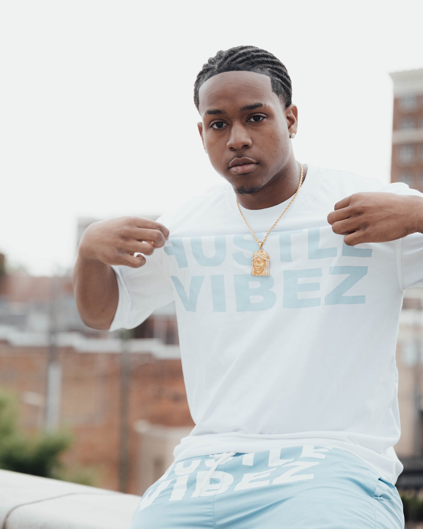 Hustle Vibez Signature Set – Teal Blue/White