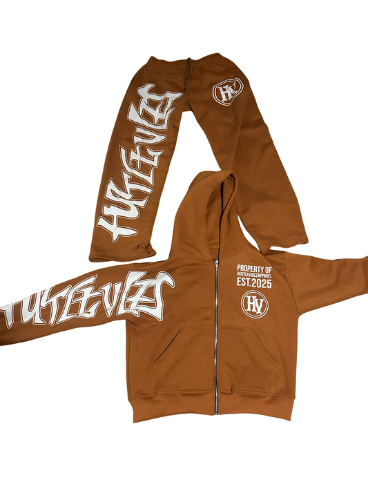 Hustle Vibez Winter Set – Brown / White