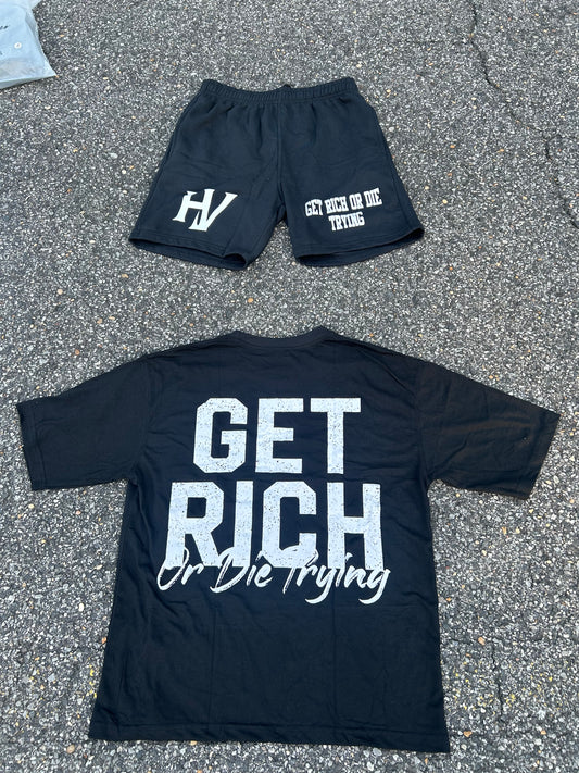 “ HUSTLE VIBEZ “ Black and white Summer Set !