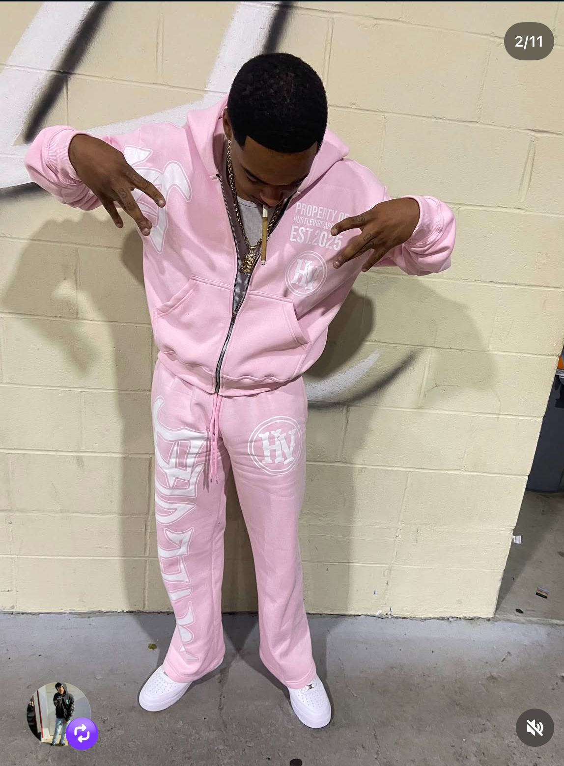 Hustle Vibez Winter Set – Pink / White