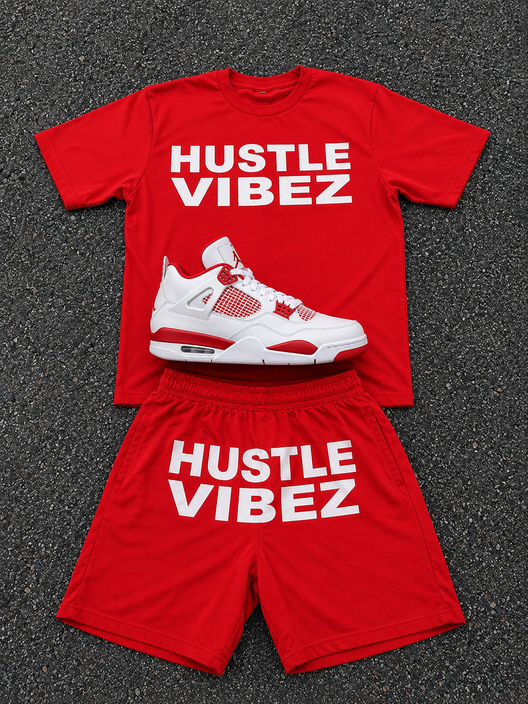 Hustle Vibez Signature Set – Red/White( LIMITED)