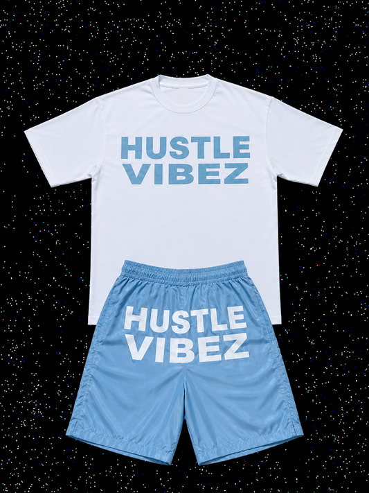 Hustle Vibez Signature Set – Teal Blue/White